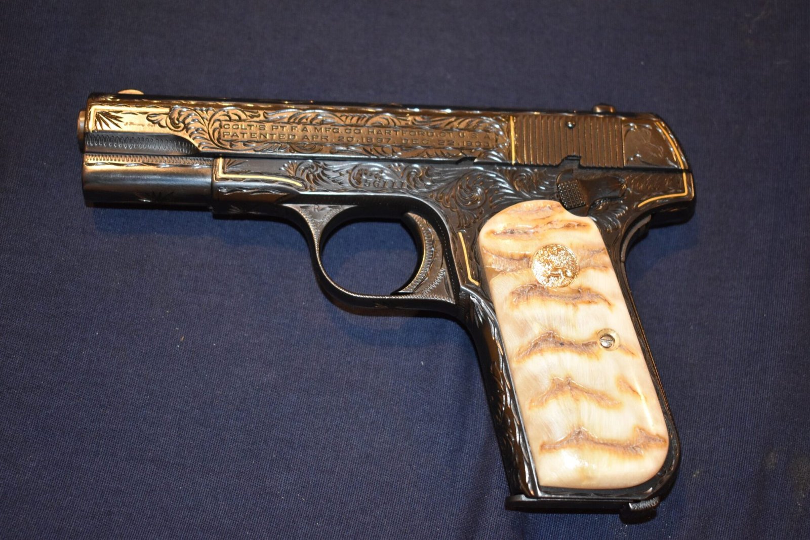 COLT 19803 / 1908 POCKET HAMMERLESS RAMS HORN GRIPS 1903RH1 - Image 4