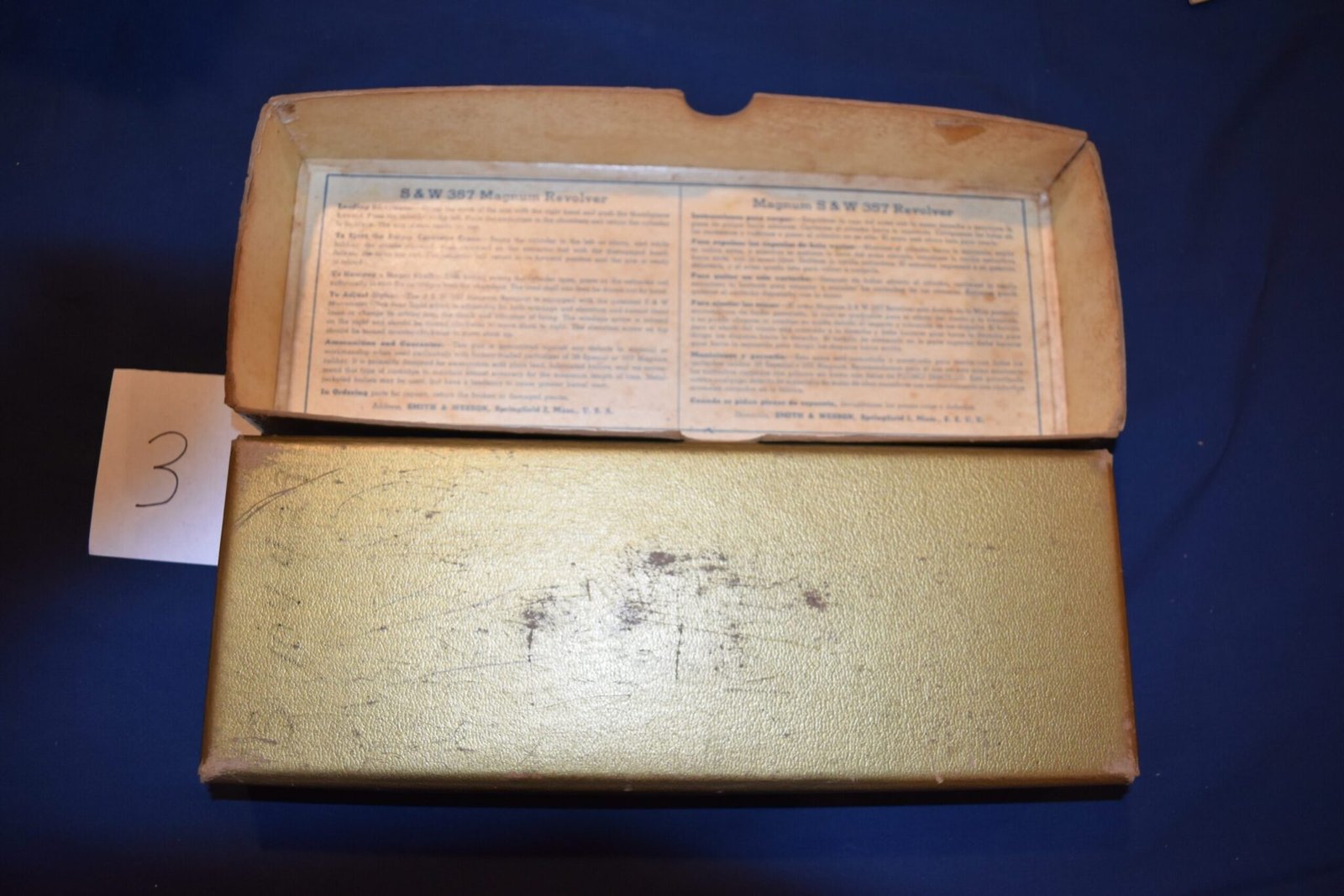 SMITH & WESSON 3 1/2’ 357 MAGNUM PRE-MODEL 27 BOX SWB15 - Image 3