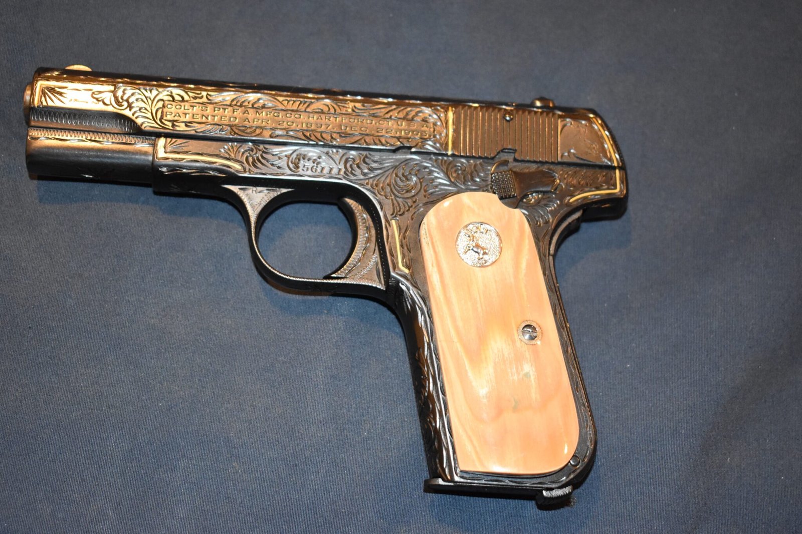 COLT 19803 / 1908 POCKET HAMMERLESS MAMMOTH IVORY GRIPS 1903MI1 - Image 4