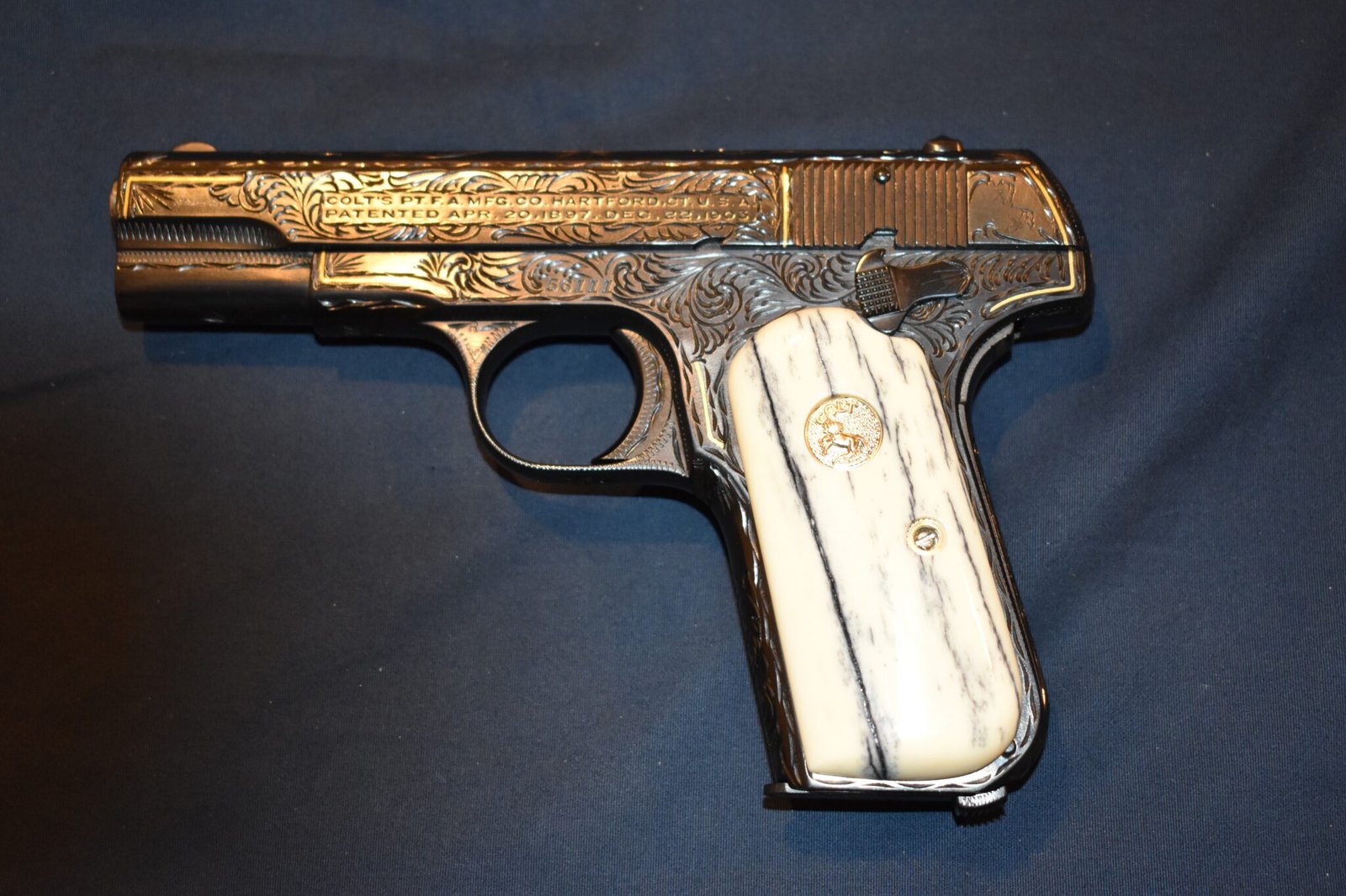 COLT 19803 / 1908 POCKET HAMMERLESS PREMIUM GRADE GIRAFFE BONE GRIPS 1903GB5 - Image 4