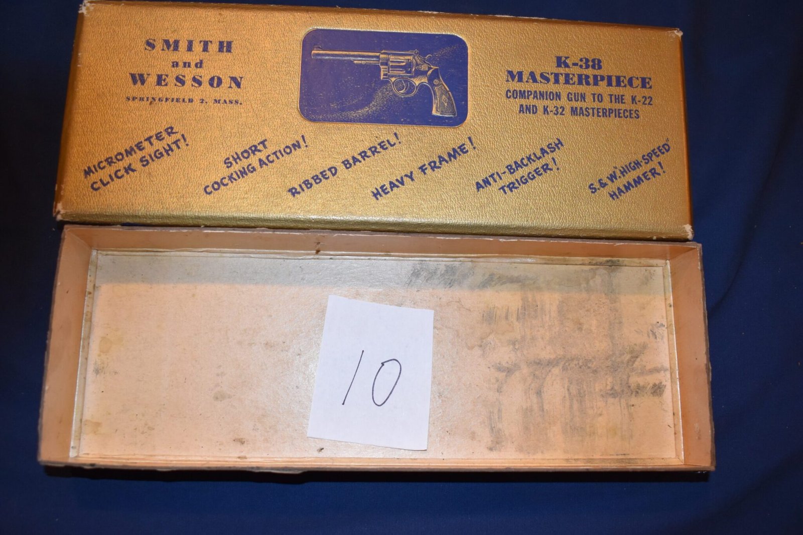 SMITH & WESSON K-38 MASTERPIECE PRE-MODEL 14 BOX SWB21 - Image 2