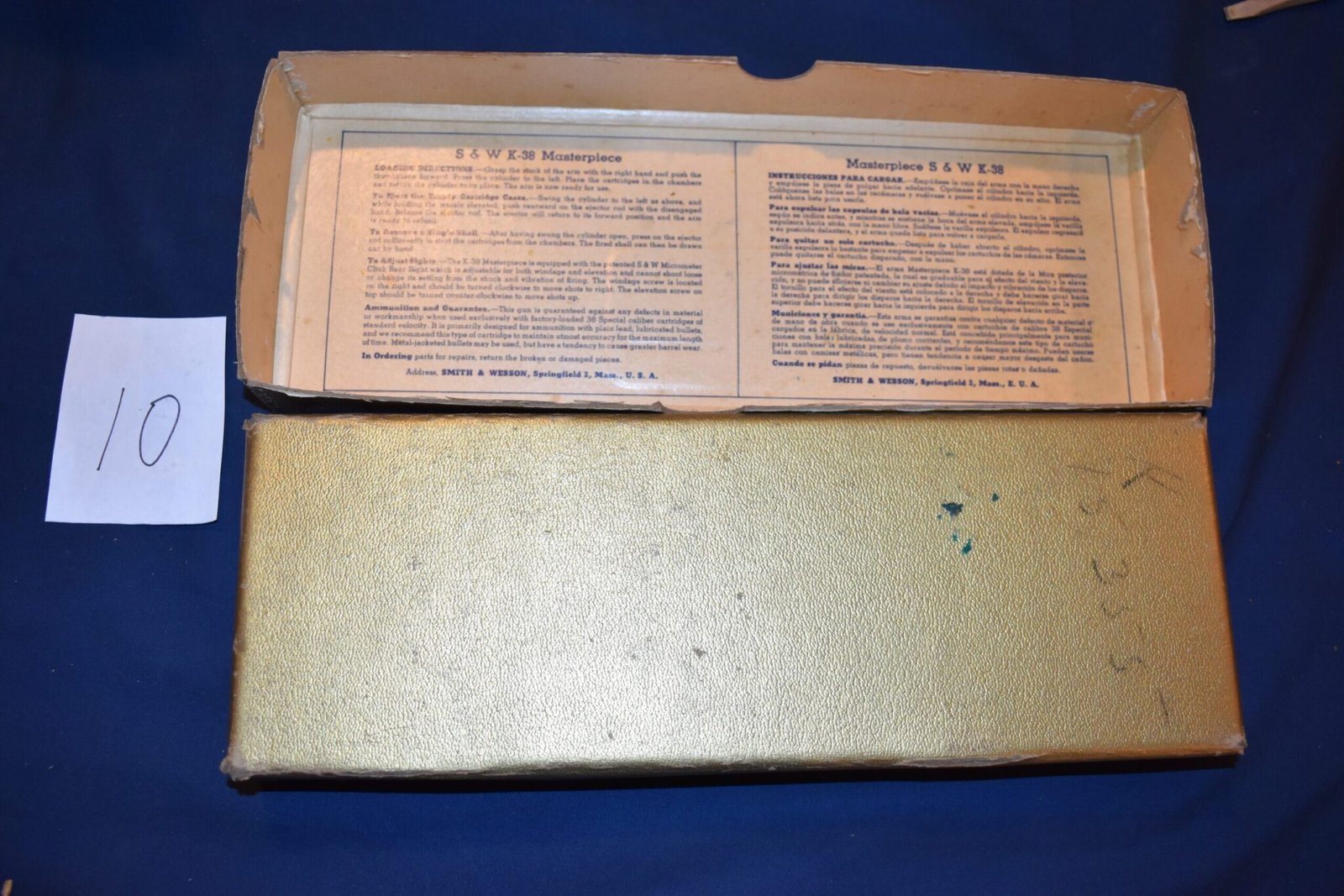 SMITH & WESSON K-38 MASTERPIECE PRE-MODEL 14 BOX SWB21 - Image 3
